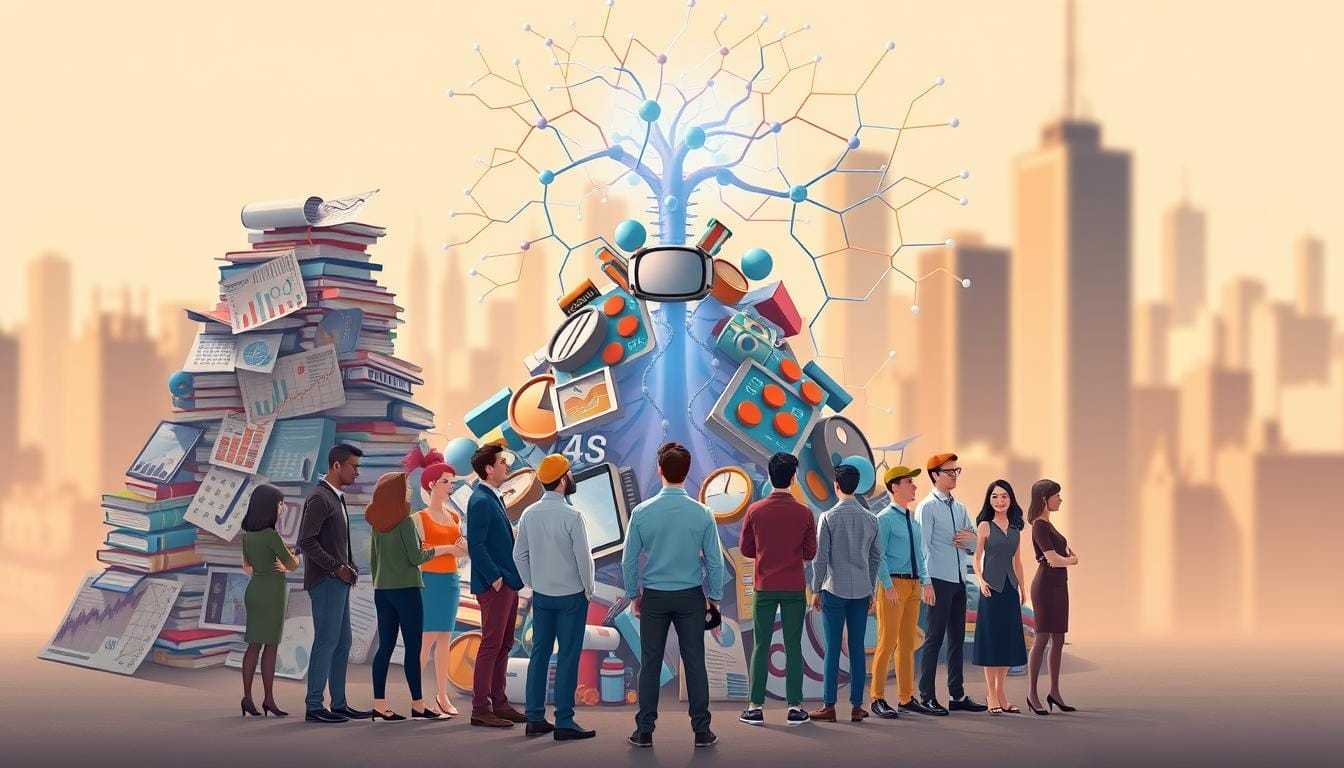 A vibrant and informative illustration depicting the common investor biases. In the foreground, a group of diverse individuals represent various cognitive biases - anchoring, confirmation, loss aversion, and more. They stand before a towering pile of financial data and charts, symbolizing the complexities of investment decision-making. In the middle ground, a network of interconnected neurons illuminates the neurological processes behind these biases. The background features a softly blurred cityscape, hinting at the broader economic landscape that influences investor behavior. The lighting is warm and muted, creating a contemplative atmosphere, while the composition conveys a sense of balance and harmony amidst the cognitive challenges faced by investors.